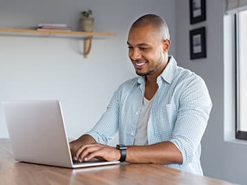 Man working at laptop